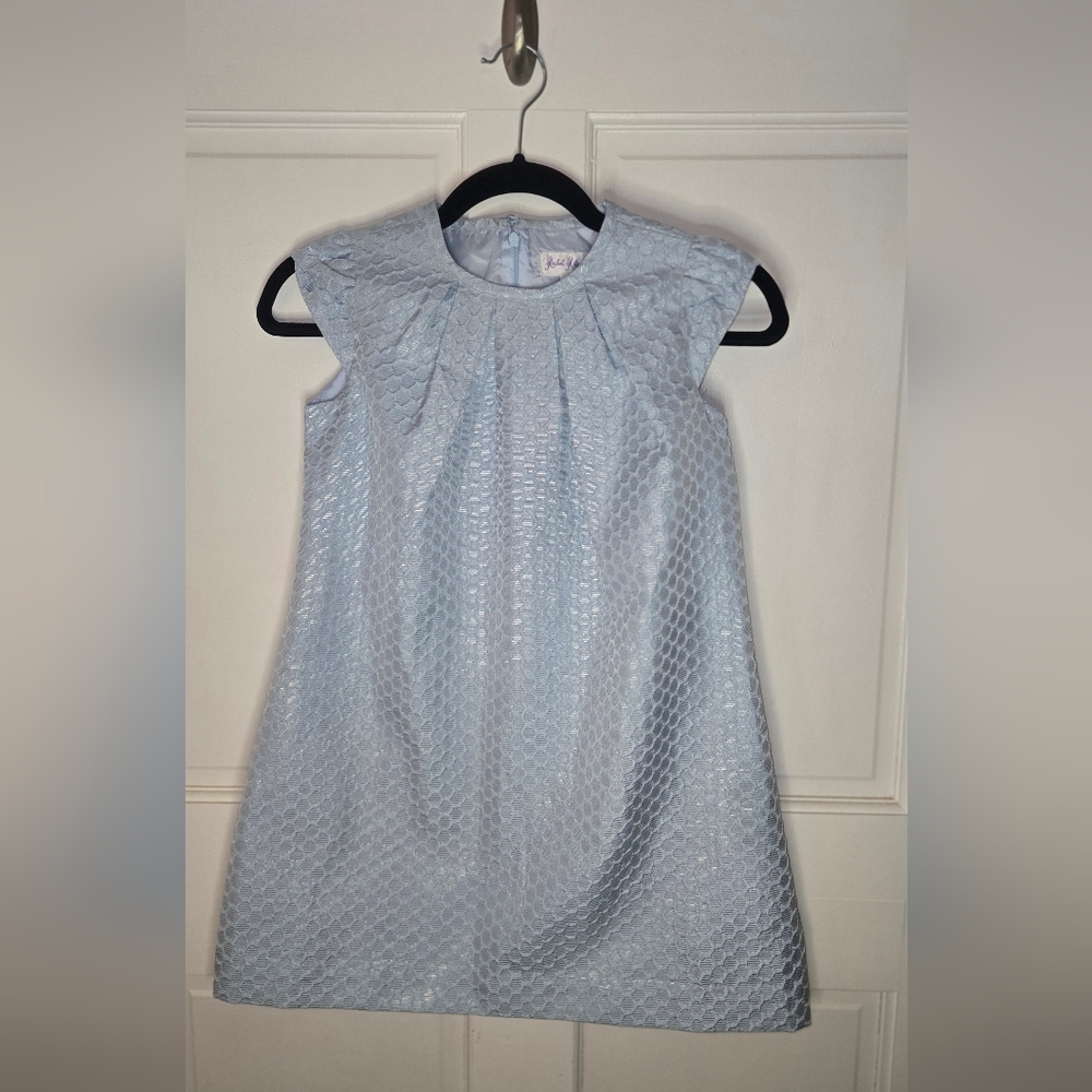 Rachel Riley Blue Shimmer Shift Dress